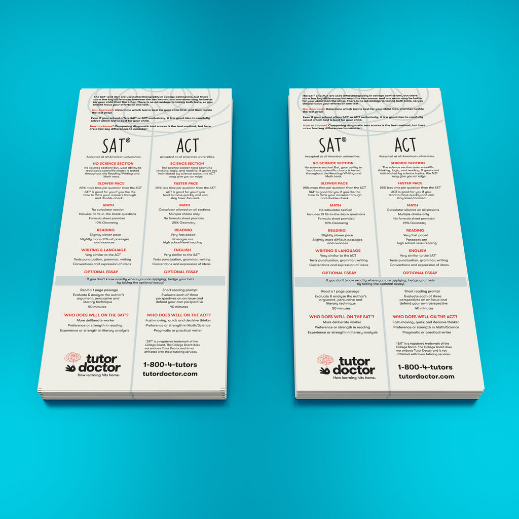 Test Prep Rack Card - SAT/ACT